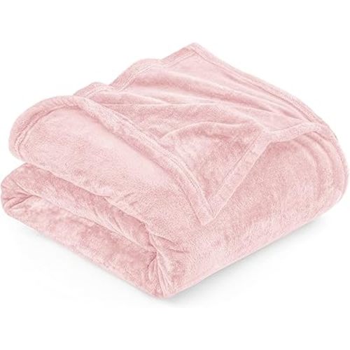 Utopia Bedding 300GSM Fleece Queen Size Bed Blanket [Pink, 90x90 Inch] with Anti-Static Microfiber Lightweight Fuzzy Soft Cozy Blanket for Bed, Couch and Sofa - Suitable for All Seasons