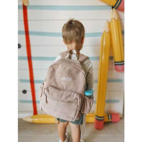 Personalized Boys Backpack|Custom Toddler Boy Birthday Gift|Daycare Book bag|Corduroy Backpack with Name|Embroidered Gift For Babyboy