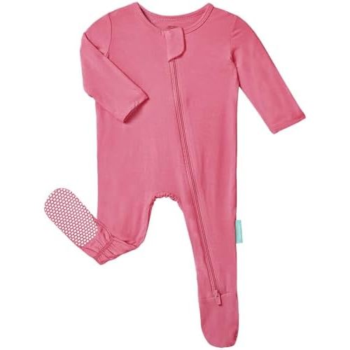 PurComfy Baby Zipper Footie Pajamas, Supersoft Bamboo Rayon Baby Footed Pjs Boy Girl 0-3-6-9-18-24 Month Coverall Sleepers
