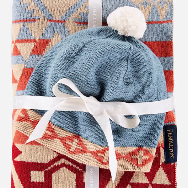 Pendleton Knit Baby Blanket & Beanie