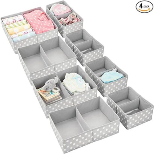 mDesign Fabric Drawer Organizer Bins