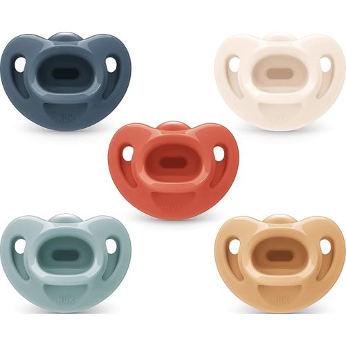 NUK Timeless Comfy Pacifier | 100% Silicone, One-Piece Design | BPA-Free, Gentle on Baby’s Skin | 5-Pack, for 0-6M