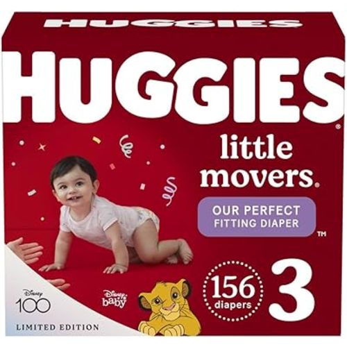 Huggies Size 3 Diapers, Little Movers Baby Diapers, Size 3 (16-28 lbs), 156 Count