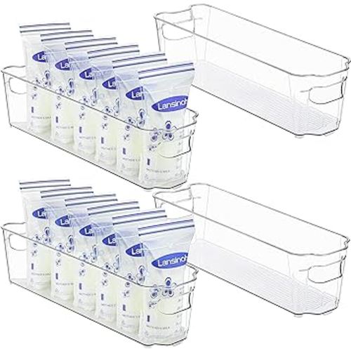 Vtopmart Breastmilk Storage Container 4PCS Set, Clear Freezer and Frid