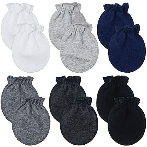 6 Pairs Newborn Baby Mittens No Scratch Infant Gloves Mitten for Baby 0-6 Months