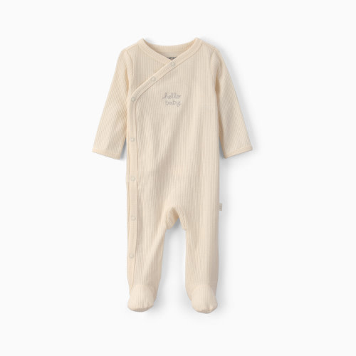 Carter's Snug Fit Sleep & Play Pajamas - Cream Hello Baby, Newborn