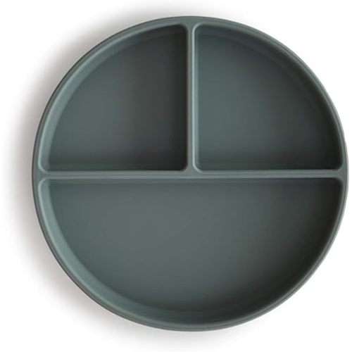 mushie Silicone Suction Plate | BPA-Free Non-Slip Design (Dried Thyme)