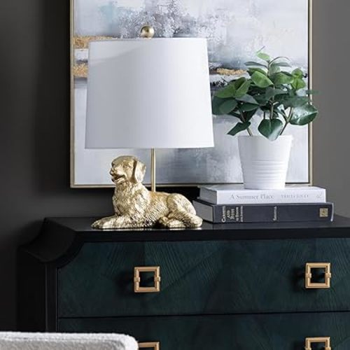 Crestview Collection 18.5" Golden Retriever Dog Table Lamp w/White Linen Shade
