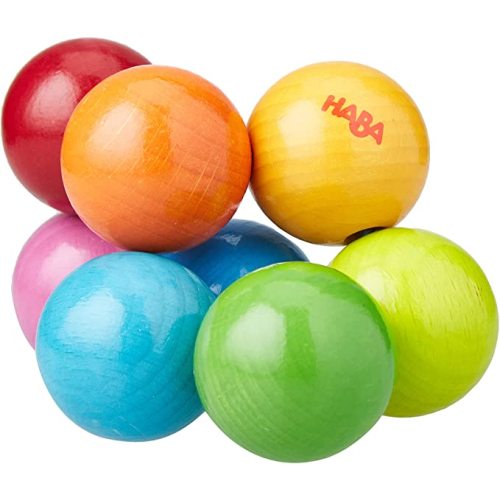 HABA Magica Wooden Baby Rattle, Clutching Toy & Teether (Made in Germany)