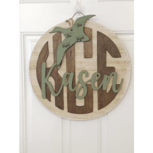 Monogram door sign, hospital door hanger, baby door hanger, birth stat door hanger, baby shower gift, personalized baby gift