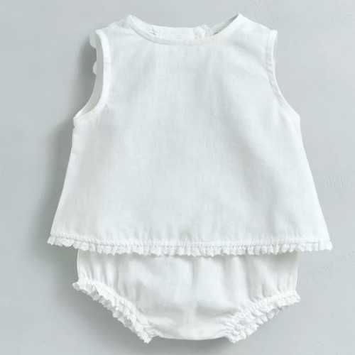 LINEN LACE SHIRT AND BLOOMERS SET - Oyster-white | ZARA United States