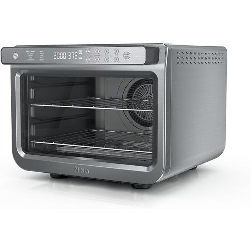 Ninja Air Fryer & Toaster Oven | Prestige Smart XL Countertop Oven | Bakes up to 20 Cookies, Fits up to a 12lb Turkey | Pizza, Toast, Bake, Air Fry & Reheat | 1800 Watts | Stainless Steel | DT501