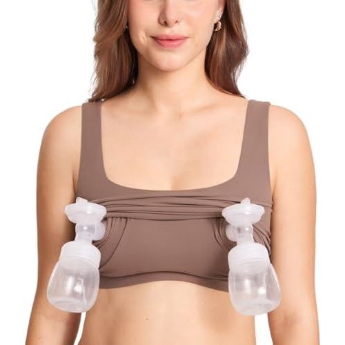 MOMANDA Pumping Bra Longline Square Neck Sleeveless Maternity Workout Tank Tops for Women