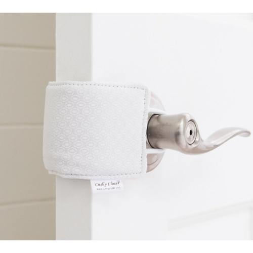 Original Cushy Closer Door Cushion - White on White Dot - Door Latch Cover