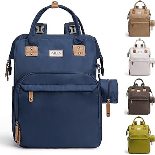 Diaper Bag Backpack, Multifunction Diaper Bag with Changing Station, Stylish Baby Bags, Large Unisex Diaper Backpack for Mom and Dad, Baby Registry Search, Portable Changing Pad – Navy Blue