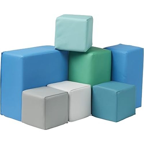 ECR4Kids SoftZone Toddler Foam Building Blocks, Foam Playset, Contemporary, 7-Piece