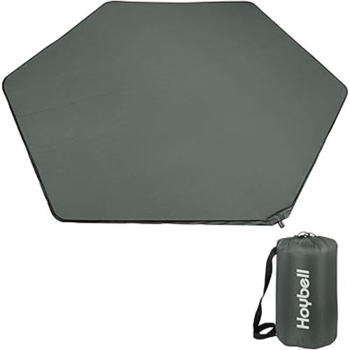Hexagon Playpen Mat, Compatible with POP N GO Baby Playpen, 59 inch Self Inflating Mattress Pad, Portable and Comfortable Play Yard Mat with Carry Case - Dark Grey