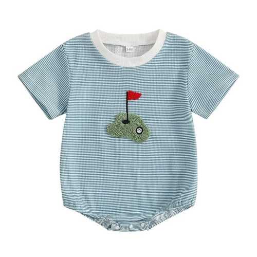 Baby Boy Short Sleeve Golf Stripes Bodysuit – 3-6 month