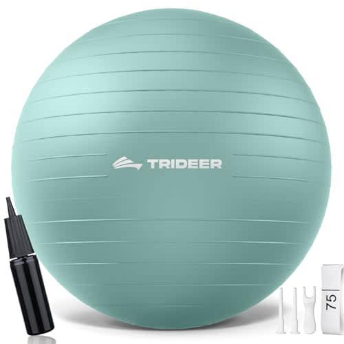 Trideer Yoga Ball – Anti-Burst Exercise Ball for Pregnancy, Office, Birthing, Stretching & Core Workout – Home Gym & Therapy