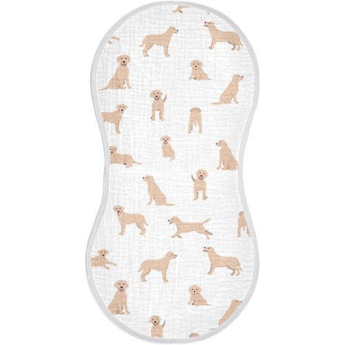 Labrador Retriever Dogs Pattern Muslin Burp Cloths for Baby 1 Pack Soft 100% Cotton Baby Washcloths Bibs for Boy Girl