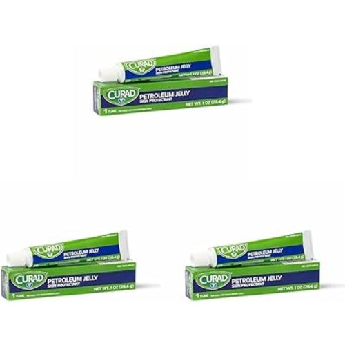 CURAD Petroleum Jelly, Skin Protectant and Moisturizer, 1 oz. Tube (Pack of 3)