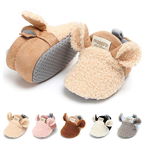 LAFEGEN Baby Booties for Boys Girls with Soft Lining Non Slip Gripper Newborn Infant Slipper Socks Toddler First Walker Crib Shoes 0-18 Months