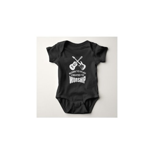 Created to Worship Christian Guitar Player Christ Baby Bodysuit | Zazzle