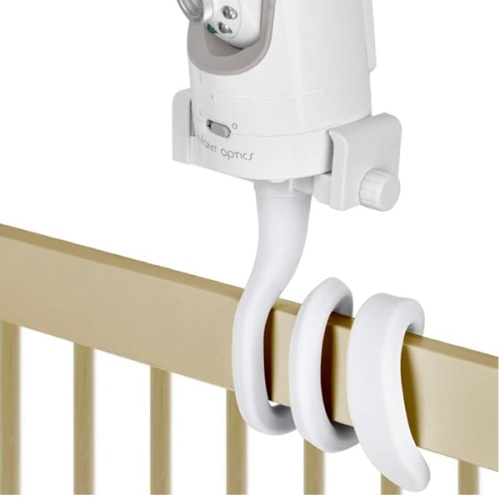 Baby Monitor Mount Camera Shelf Compatible with Infant Optics DXR 8 & DXR-8 Pro and Most Other Baby Monitors,Universal Baby Camera Holder,Attaches to Crib Cot Shelves or Furniture (White)