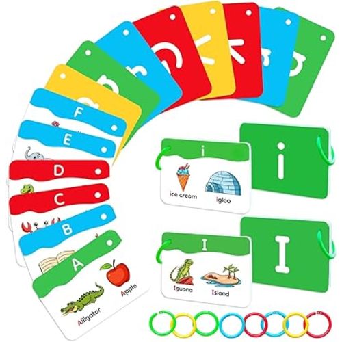 Alphabet Flash Cards,ABC Letter Flash Cards for Toddlers Ages 2 3 4 5 Years Old,Educational Reading Phonics Flashcards Preschool Kindergarten Classroom Learning Activities,Speech Therapy