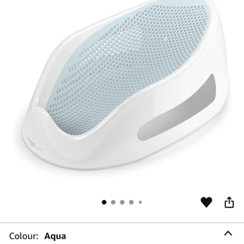 Angelcare Baby Bath Support, Aqua, for babies less than 6 months of age, Made in Canada