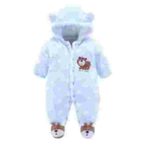 Baby Rompers Thickened Boys Girls Baby Crawling Clothes Out Wear Clothes Onesies Boy Blue 6 Months-9 Months