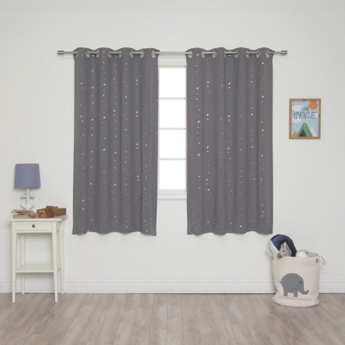 Isabelle & Max™ Silver Foil Star Blackout Curtains & Reviews | Wayfair