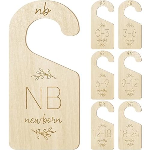 Baby Closet Dividers for Clothes Organizer,Set of 7 Baby Size Hanger Dividers for Nursery Decor Boys Girls