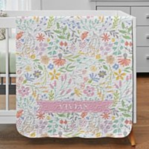 Wildflower Name Quilted Baby Blanket | Personal Creations