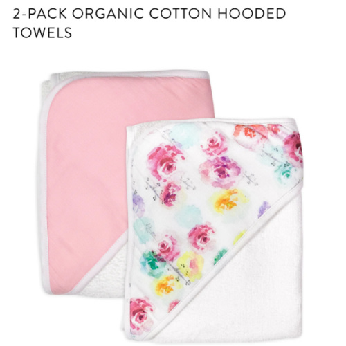 2-Pack Organic Cotton Hooded Towels, Rose Blossom | Honest Baby Clothing