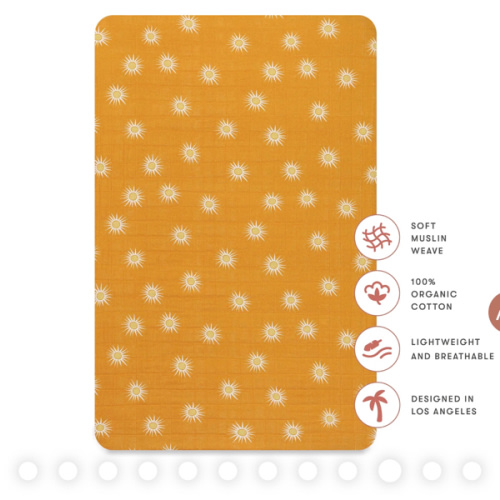 Babyletto Mini Crib Sheet in GOTS Certified Organic Muslin Cotton