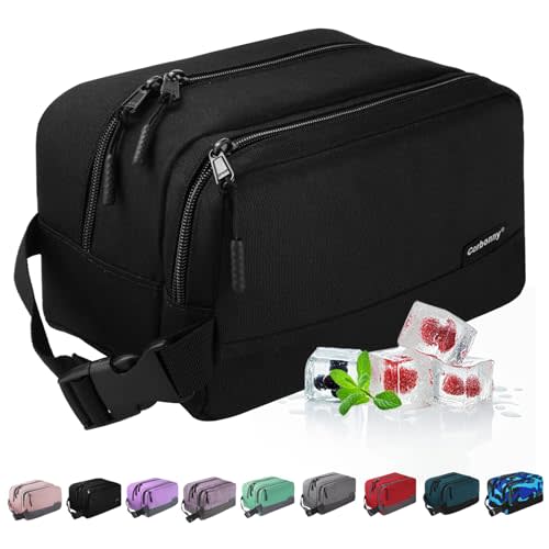 Cerbonny Small Cooler Bag Freezable Lunch Bag, Small Lunch Bag Insulated with Ice Pack, Double Layer Insulated Snack Bag for Work School Trip, Mini Cooler Bag Ideal for Fresh Snacks (Black Double)