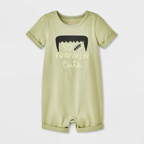Baby Halloween So Franken Cute Short-Sleeve Romper - Cat & Jack™ Green 6-9M