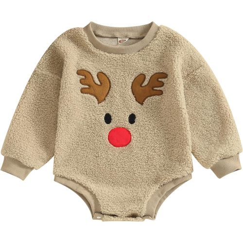 Kuriozud Newborn Baby Boy Girl Bubble Romper Funny Letter Long Sleeve Oversized Sweater Tops Fall Winter Clothes