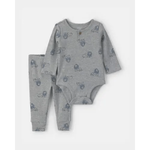 Baby Boy 2-Piece Lion Top & Pant Set - Grey | Carter's