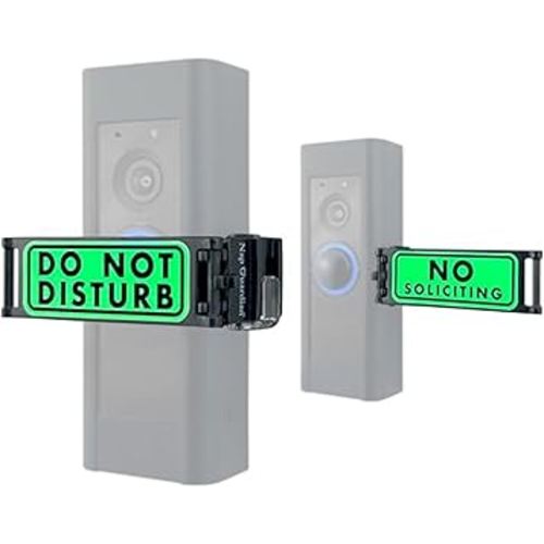 The Original - Invented in USA - Universal Fitting Doorbell Cover that Rotates from DO NOT DISTURB to NO SOLICITING - Easy to Install, No Tools Needed - Sign Blocks Button Ring (Black)