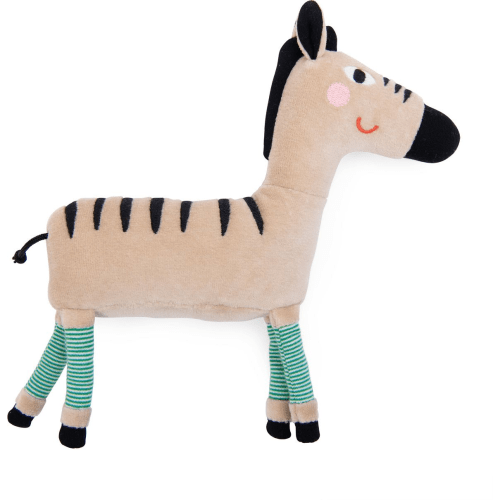 Les Toupitis Zebra Plush Toy Rattle