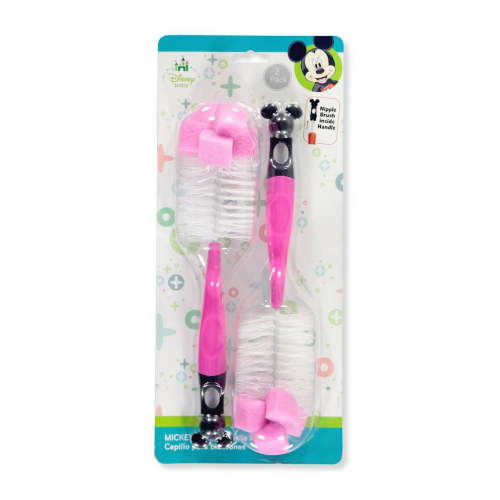 Disney Mickey Mouse 2-Pack Bottle Brushes - pink, one size