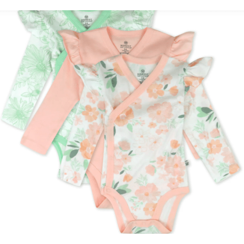 3-Pack Organic Cotton Long Sleeve Side-Snap Bodysuits | Honest Baby Clothing