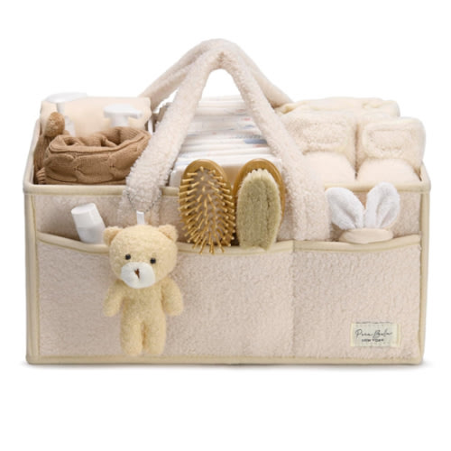 Amazon.com : PeraBella Baby Diaper Caddy Organizer, Baby Organizers and Storage for Changing Table, Babies Shower Gift Basket for Boy &Girl, Nursery Essentials Car Caddy Organizer with Handle, White Diaper Basket : Baby