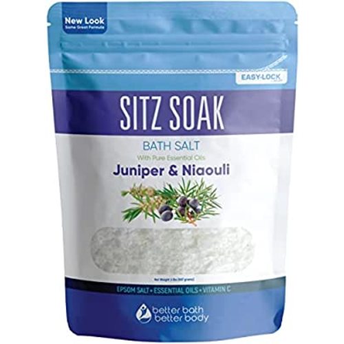 Sitz Bath Soak 32 Oz Sitz Salt Epsom Salt Hemorrhoid Soothing with Pure Essential Oils in BPA Free Pouch with Press-Lock Seal Made in USA