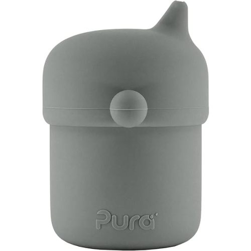 Pura my-my Silicone Sippy Cup 5oz/150ml - Training Cup, Reusable, Platinum Food Grade Medical Grade, Spill Proof Cups for Kids, Toddlers, Babies & Infants (Slate)