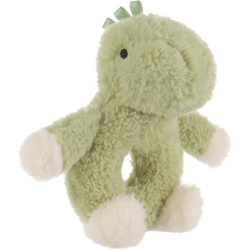 Apricot Lamb Baby Dinosaur Soft Rattle Toy, Plush Stuffed Animal for Newborn Soft Over 0 Months (Dinosaur, 6 Inches)