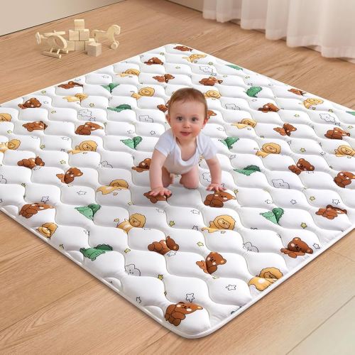 Premium Foam Baby Play Mat 47" X 47", Thicken One-Piece Crawling Mat, Non-Slip Cushioned Baby Playmats for Infants, Babies, Toddlers - Machine Washable for Easy Care