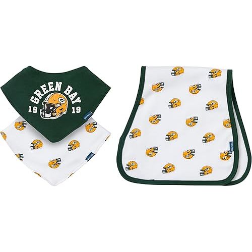 Gerber unisex-baby Nfl Team Bandana Bibs and Burp Cloth Set
